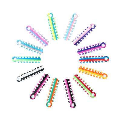 Bicolor Ligature Tie Orthodontic Elastic 20sticks/pk 16pcs/stick 20 Available For Dental Braces