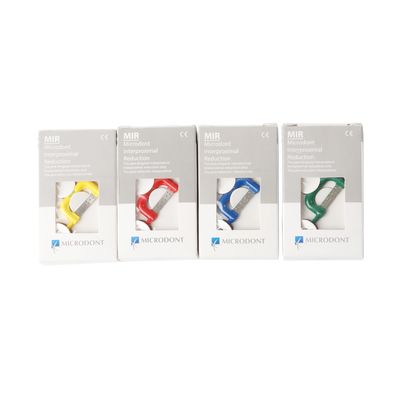 Microdont Interproximal Reduction System MIR Kit 12pcs Strips Green Blue Red Yellow Each 3pcs with 1 Handle