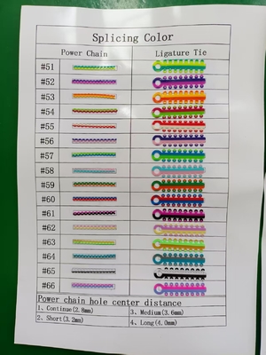 Triple Color Power Chain 14 Colors Available Orthodontic Elastic Chain for Braces Dental