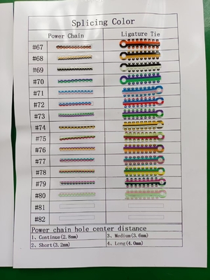 Triple Color Power Chain 14 Colors Available Orthodontic Elastic Chain for Braces Dental