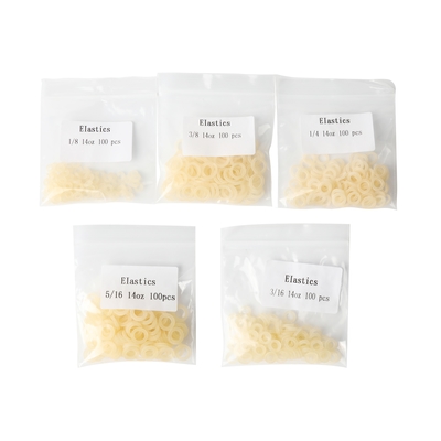 Orthodontic O Ring Elastics 1/8 to 3/8 Size 3.5-6.5 OZ Tension