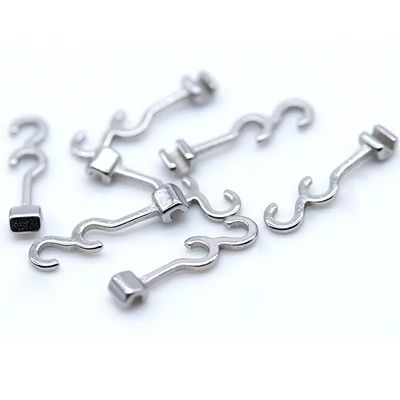 Long Curved Crimpable Hook Left Right 10 pcs/pk 7mm Common 4.5mm 5.3mm