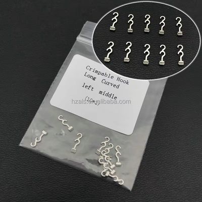 Long Curved Crimpable Hook Left Right 10 pcs/pk 7mm Common 4.5mm 5.3mm