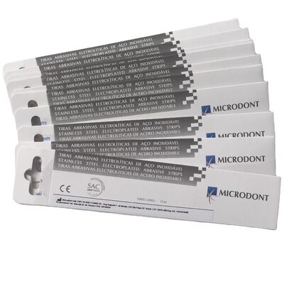 Microdont Brand SS Abrasive Strips Double and Single Side 12 Pc Pk Stainless Steel Dental Polishing Strips