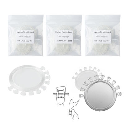 Clear Grey Ligature Tie with Anti-Slip Guard for Secure Archwire Stabilization Using Latex-Free Elastomers