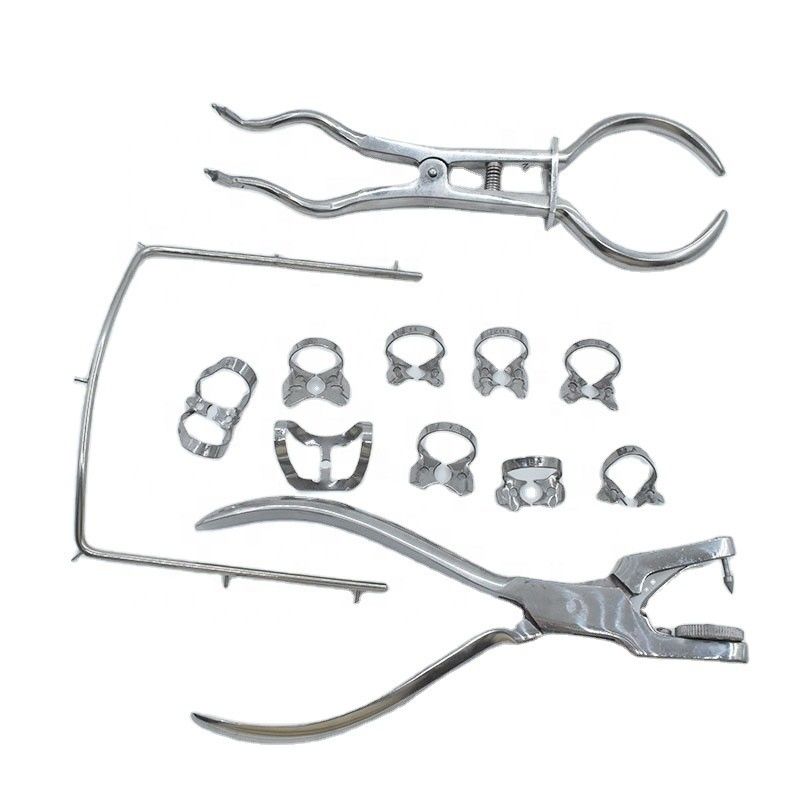 Best Rubber Dam Instruments Kit Clamps Ivory Clamps Forceps Dental Restorative Instruments with Machinery Power Source
