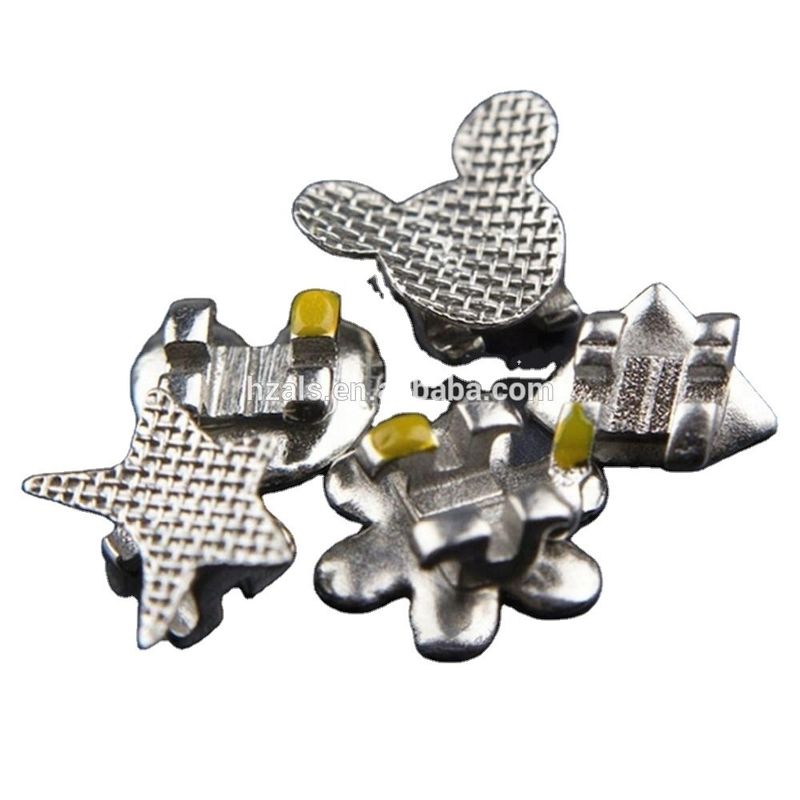 Medical Grade Stainless Steel Mini Roth MBT.022/.018 Hook On Cartoon Bracket Brace for Orthodontic Treatment 20 Units/Set