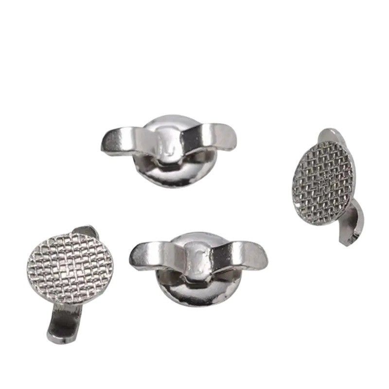Customized Orthodontic Materials Steel Round Button and Chain Lingual Buttons with Cleat Double Wing