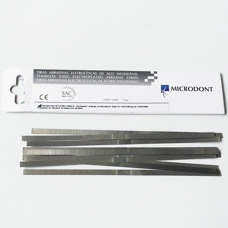 Manual Power Source 12pcs Microdont Dental Restorative Abrasive Strips/Stainless Steel Diamond Strips Fine medium COARSE