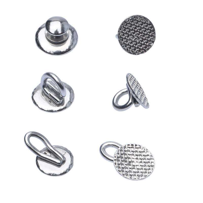 Dental Orthodontic Lingual Accessories Traction Hook with Bondable Lingual Buttons and Round Mesh Base Button Metal Material