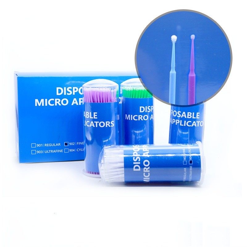 Safety standard GB/T 32610 Disposable Dental Ultra fine regular cylinder Micro brush Applicators s m l