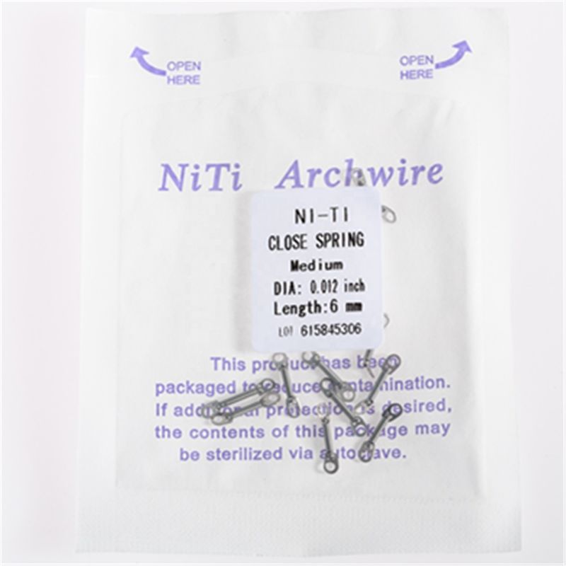 Dental Orthodontic NITI Alloy Light/Medium Force 6Size Braces For Teeth Class I Closed Coil Spring Dental Instrument