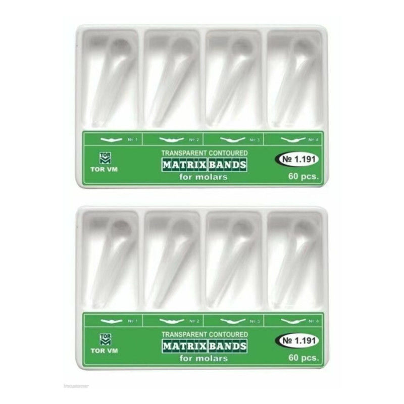 Top- Dental Kit of Molar Transparent Contoured Matrices 60 pcs. TOR VM/ TOP BM Transparent Design