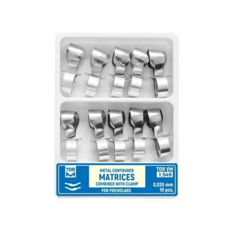Metal Contoured Matrices for Premolars left ledge right ledge 10 pcs TOR VM/TOP BM Power Source Manual