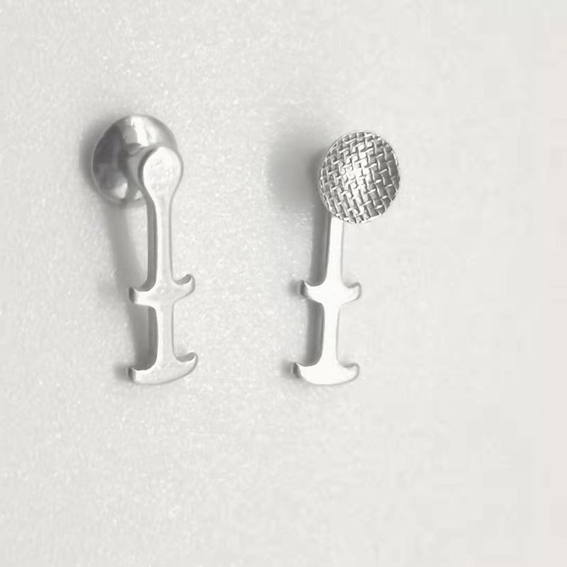 MFDS Safety Standard 10pcs/pk Dental Stainless Steel Orthodontic Bondable Double Hooks Lingual Buttons with Long Arm