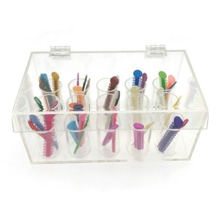 Hot Dental Care Cartoon Shape Colorful 39 Colors Orthodontic Ligature Box with Manual Power Source and Transparent Design