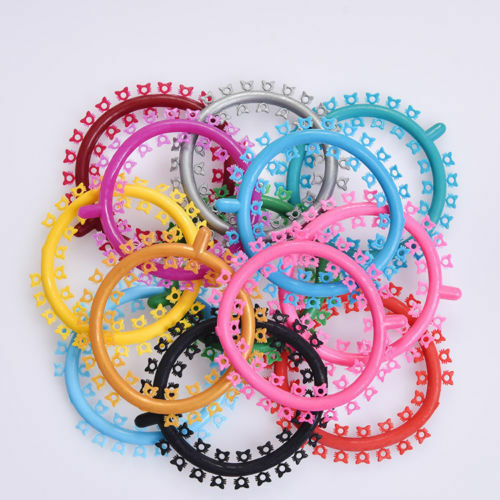 Dental Orthodontic Elastics Cartoon Ligature Ties Grey Red Blue Green ODM