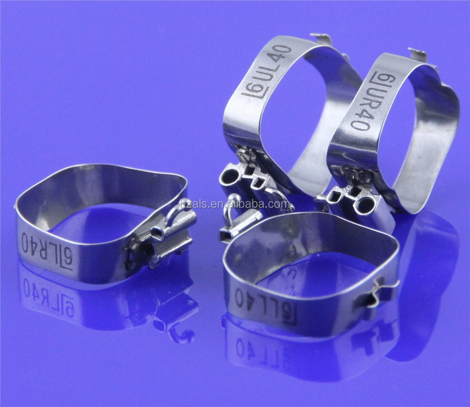 1st Molar Band Roth 0.022 Upper Triple Lower Double Convertible Tube with Lingual Cleat 4 pcs pk Orthodontic Buccal Tube