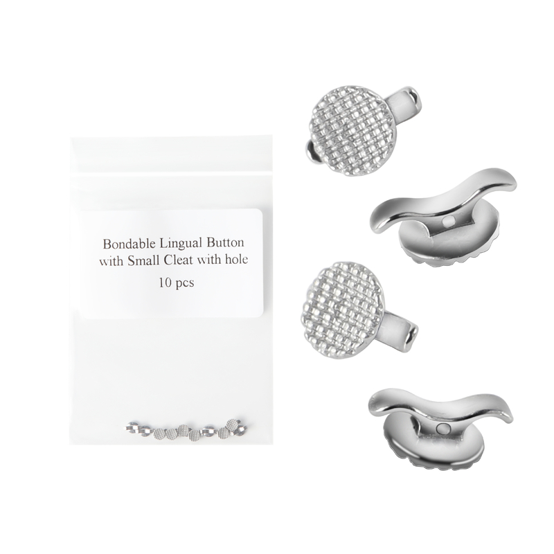 Stainless Steel Lingual Button with Small Cleat 10 pcs/pk