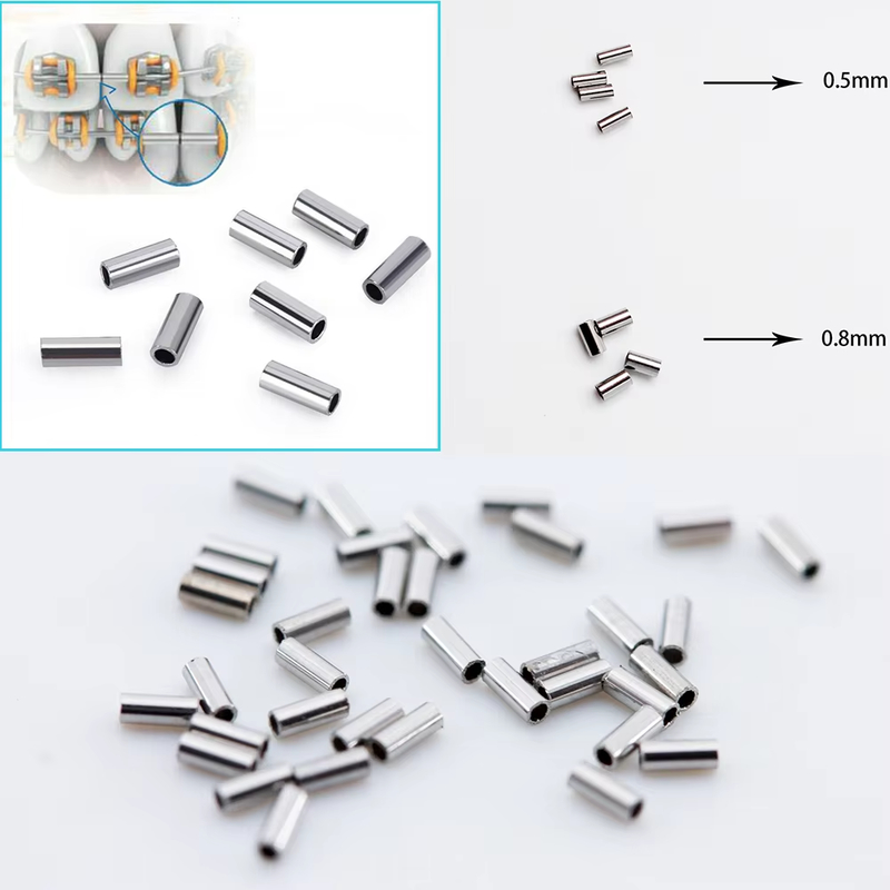 Crimpable MINI Stops Large 0.8mm Small 0.5mm 10 pcs/pk